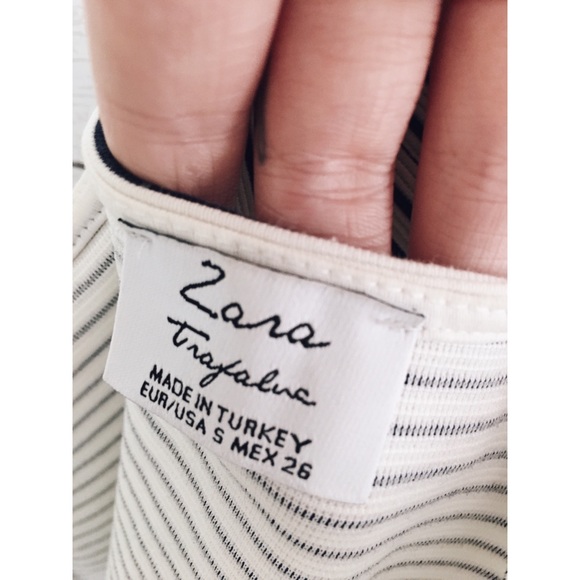 Zara | Blue Striped Criss Cross Button Tank Top - Picture 4 of 6